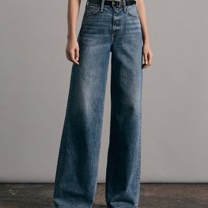 Rag and Bone Sofie High-Rise Wide Leg Jeans in Pebbles Size 28